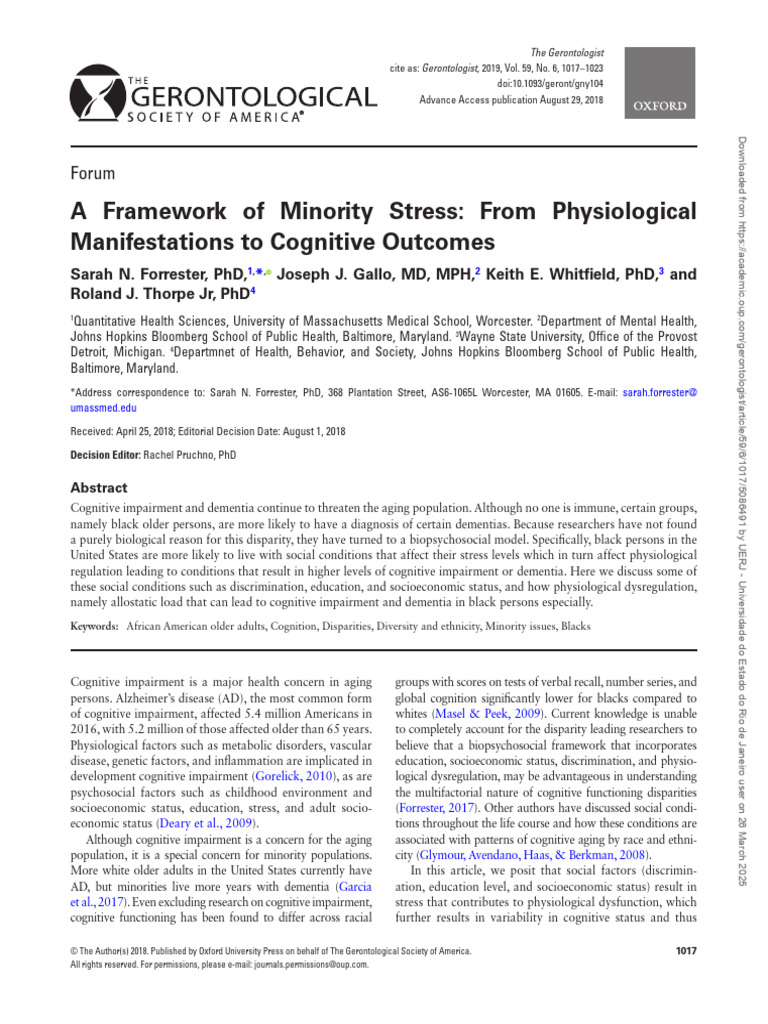 Social - Framework of Minority Stress | PDF | Stress (Biology ...
