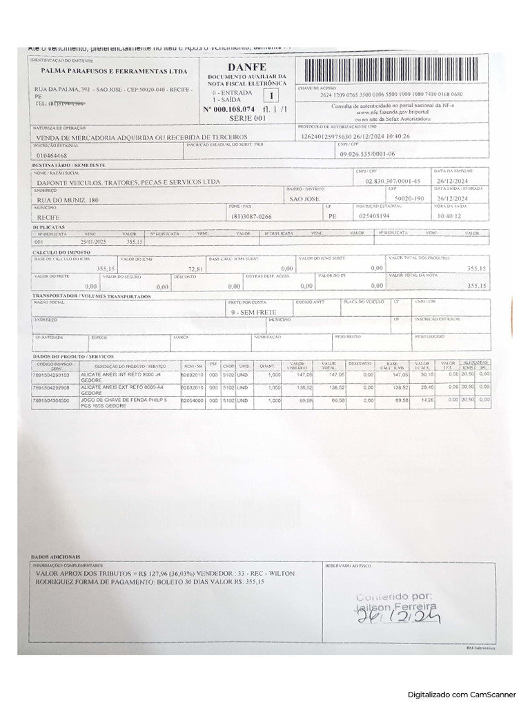 Nota Fiscal e Boleto | PDF