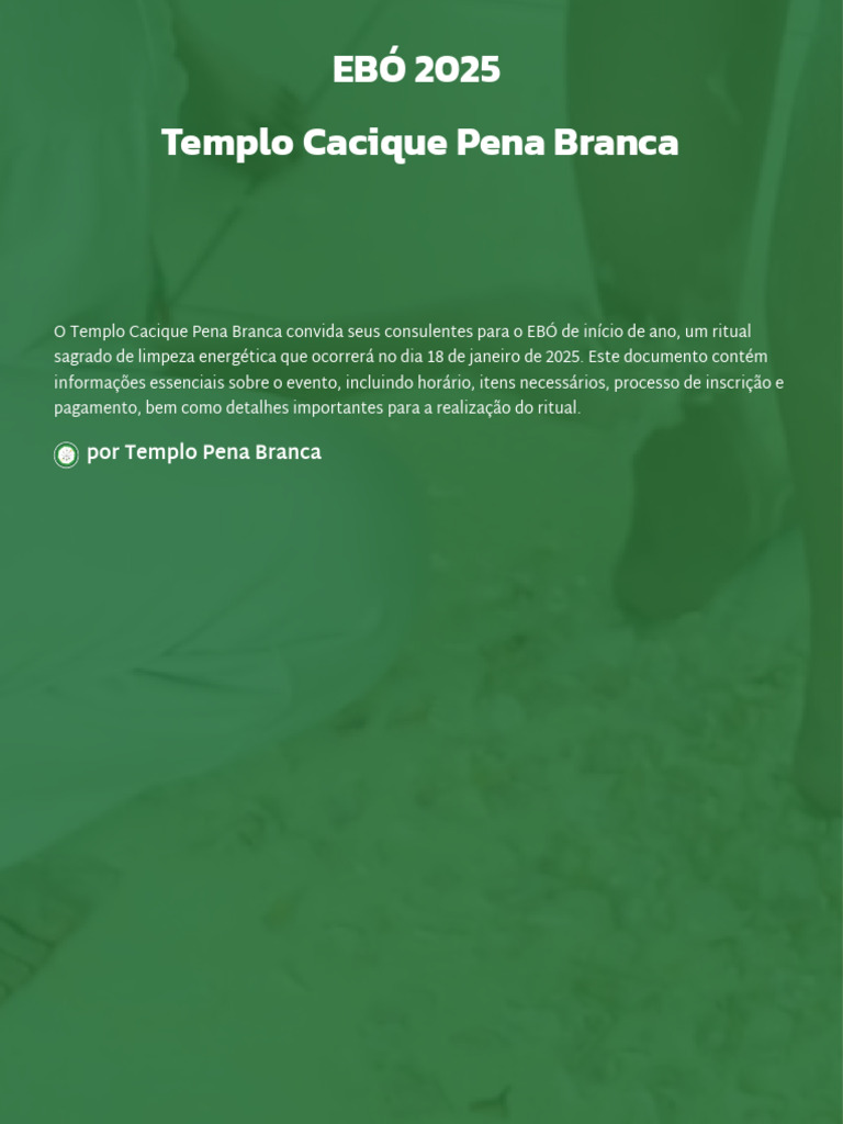 Ritual de Ebó 2025: Limpeza Energética | PDF | Roupas