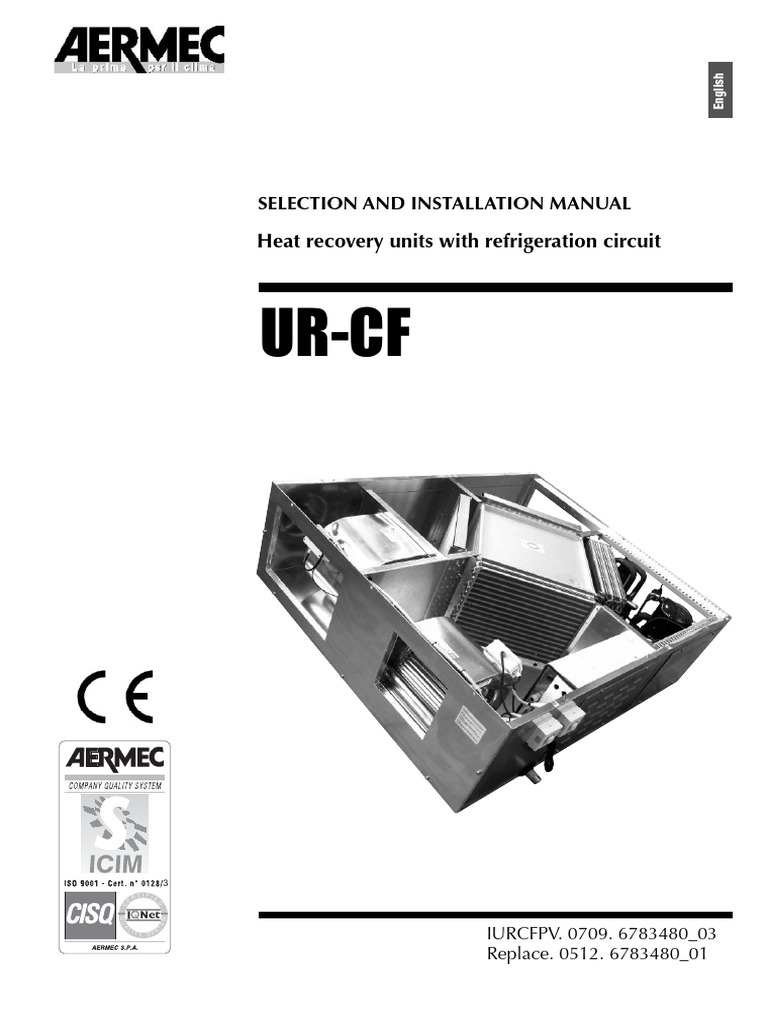 Aermec UR CF Installation Manual Eng | PDF | Heat Pump | Temperature
