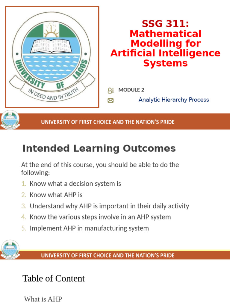 Understanding Analytic Hierarchy Process | PDF | Applied Mathematics