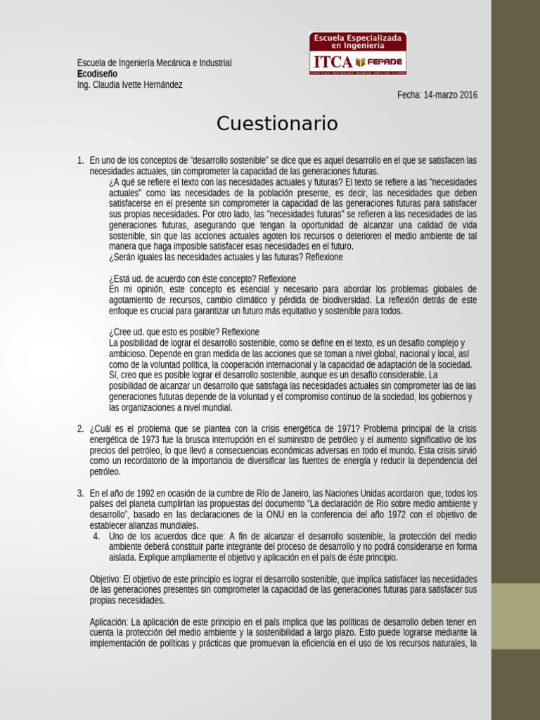 Ecodiseño y Desarrollo Sostenible | PDF | Sustentabilidad | Entorno natural