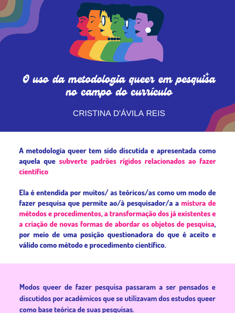 Metodologia Queer em Pesquisa Curricular | PDF | Teoria Queer | Estudos ...