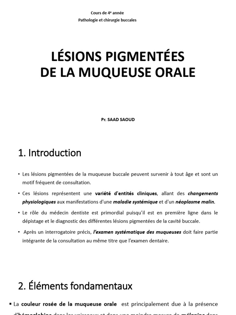 Lésions pigmentées de la muqueuse orale | PDF | Mélanome | Maladies et ...
