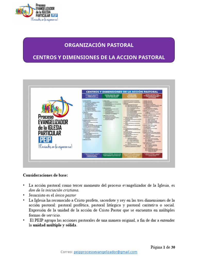 Centros y Dimensiones de la Acción Pastoral | PDF | Iglesia Católica ...