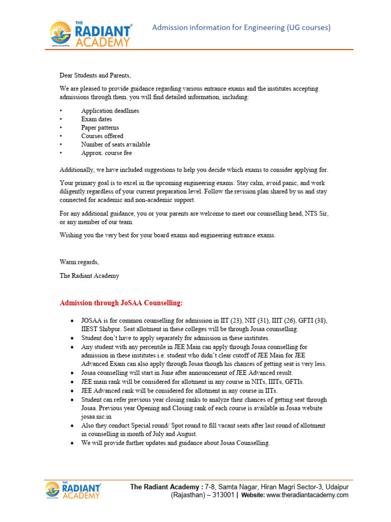 Engineering Entrance Exam Guide 2025 | PDF | University And College ...