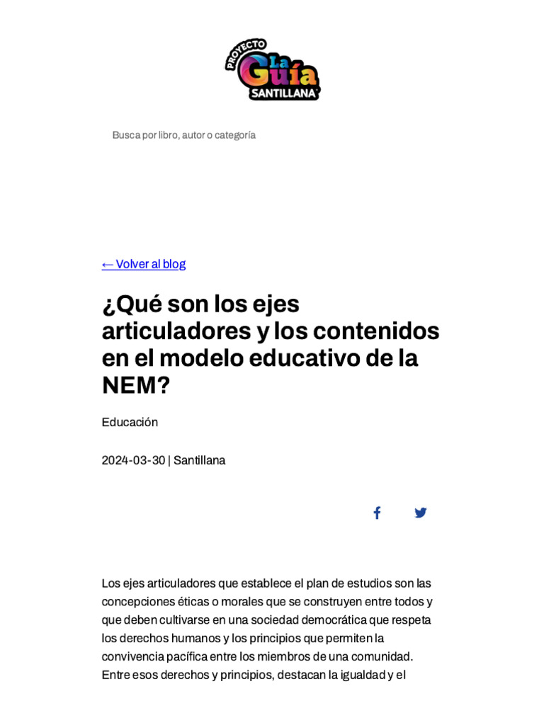 Ejes Articuladores en la NEM | PDF | Plan de estudios | Enseñando