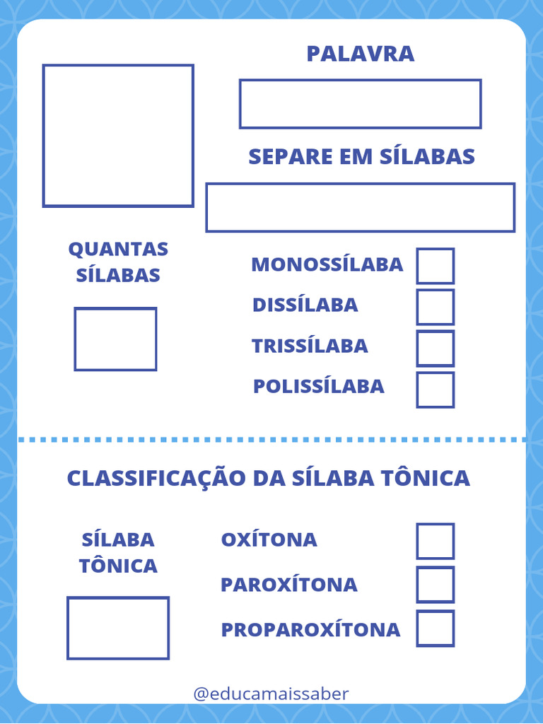 Classificação de Sílabas Tônicas | PDF | Sílaba