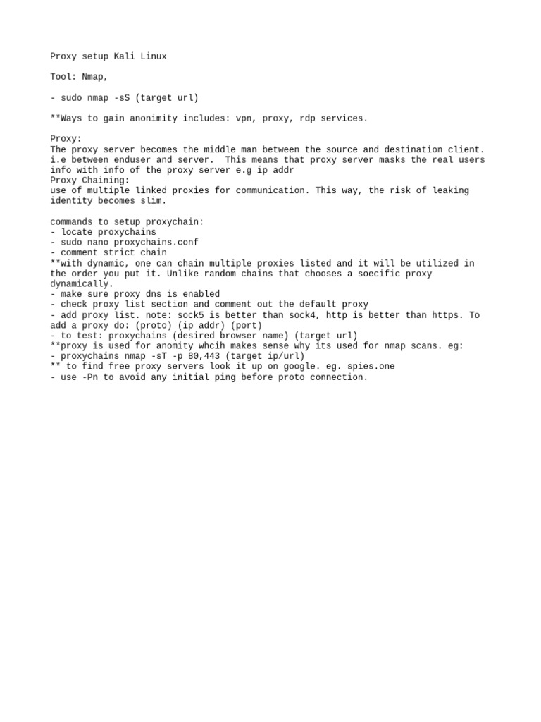 Proxy Setup Kali Linux | PDF