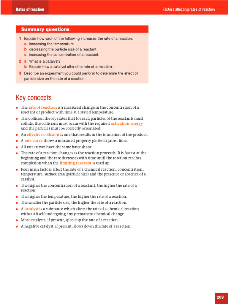OUP Summary (Rates of Reactions) | PDF | Reaction Rate | Chemical Reactions
