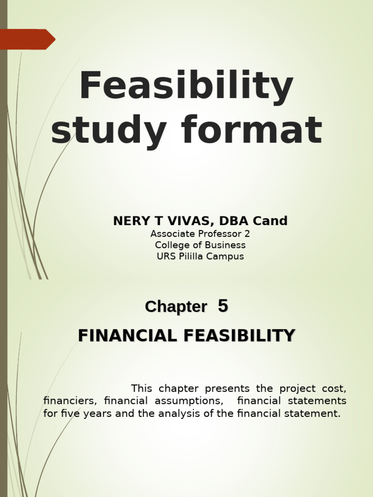 Financial Feasibility Study Overview | PDF | Expense | Equity (Finance)