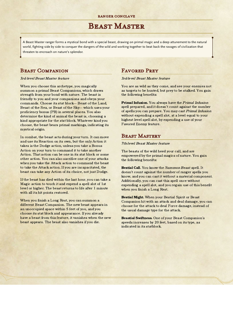 (RW) Beast Master - The Homebrewery | PDF