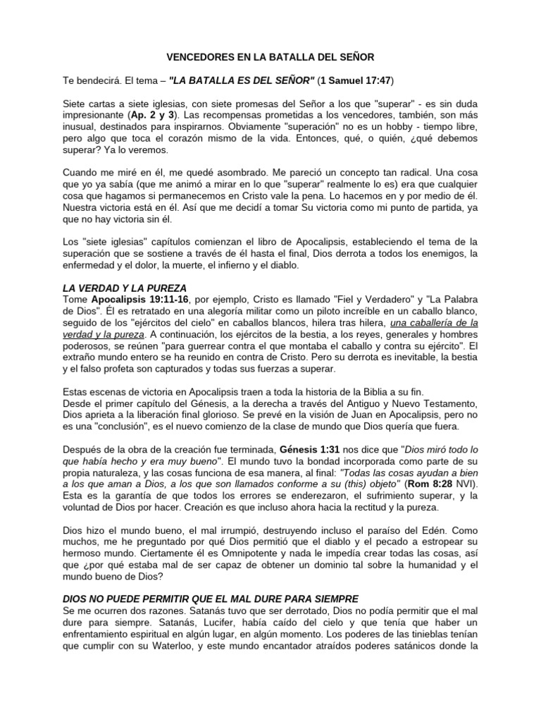 Vencedores en la Batalla Espiritual | PDF | Cristo (título) | Diablo