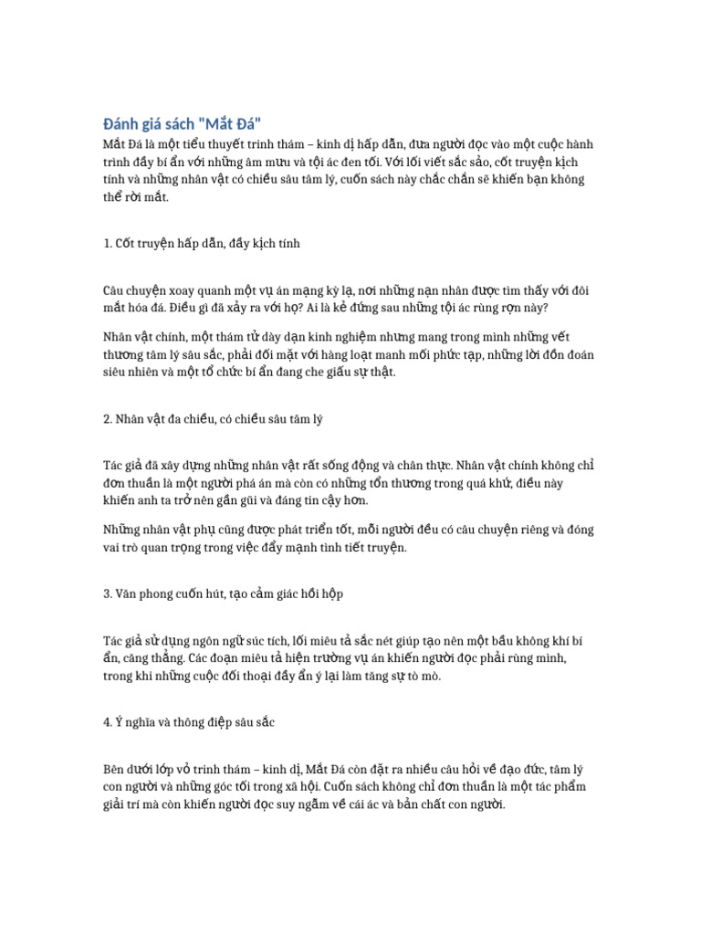 Danh Gia Mat Da | PDF