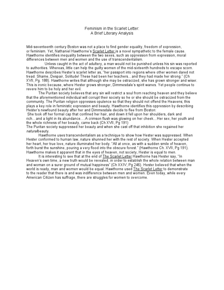 The scarlet letter essay questions and answers image