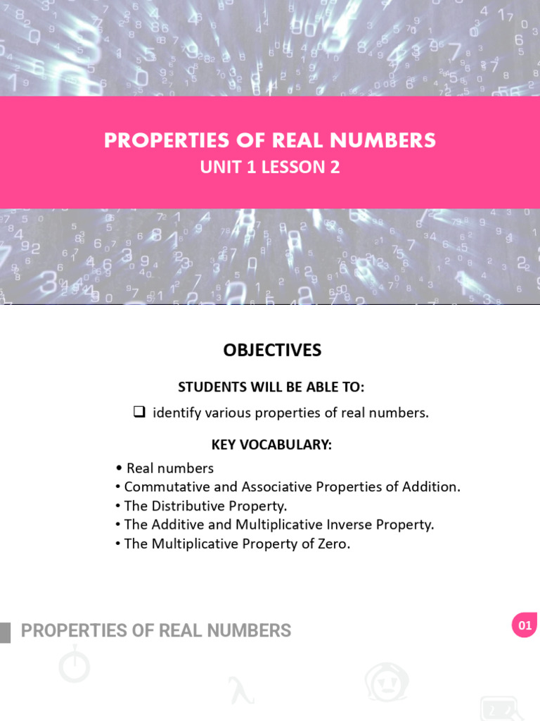 Properties of Real Numbers Explained | PDF | Multiplication | Numbers