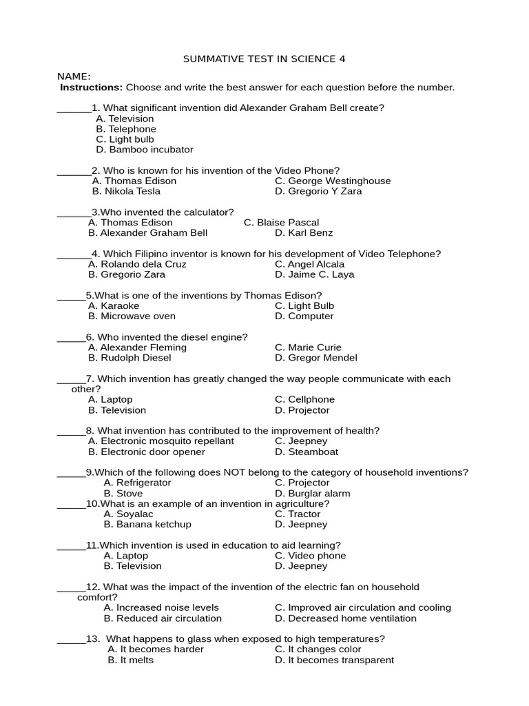 Grade 4 Science Summative Test | PDF | Water | Waste
