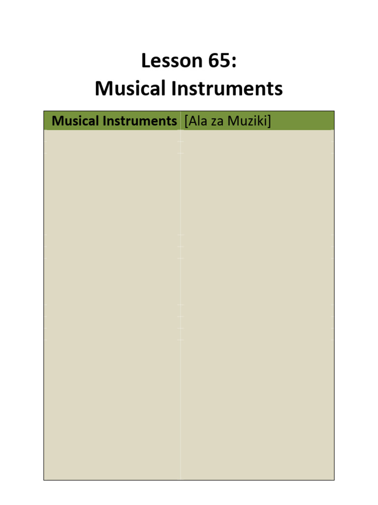 Swahili Musical Instruments Overview | PDF