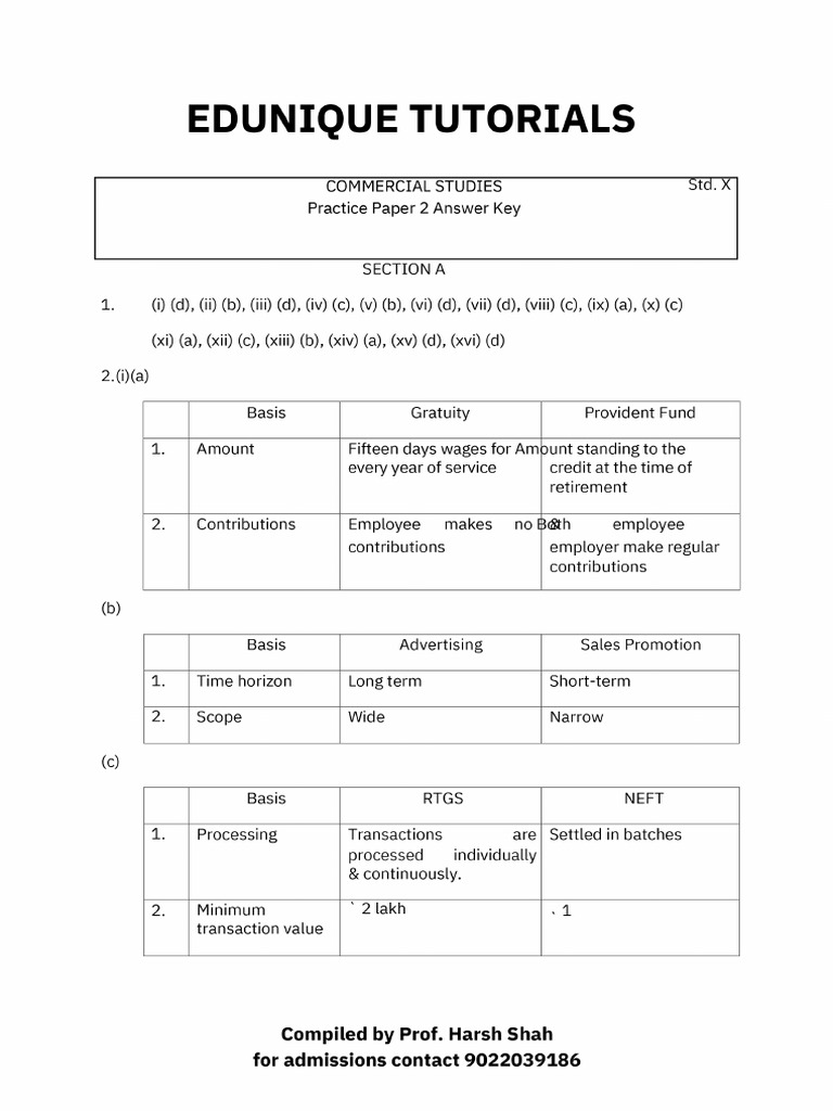 X - CS - Practice Paper 2 - Answerkey PDF | PDF