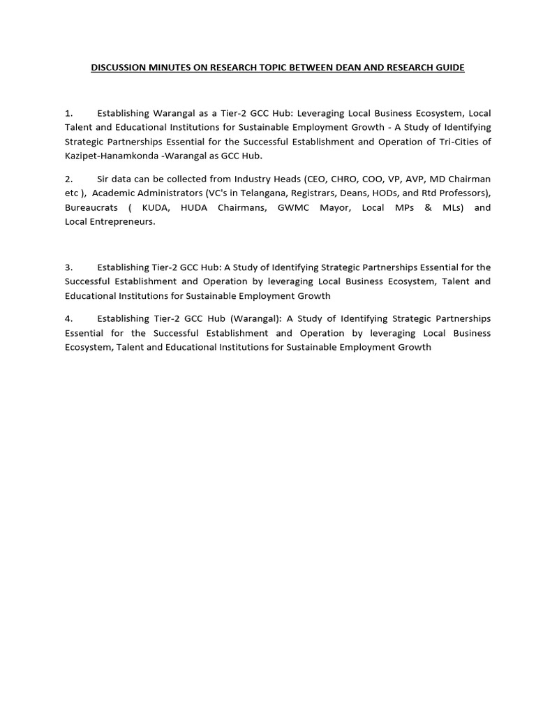 4-Discussion Minutes On Research Topic | PDF