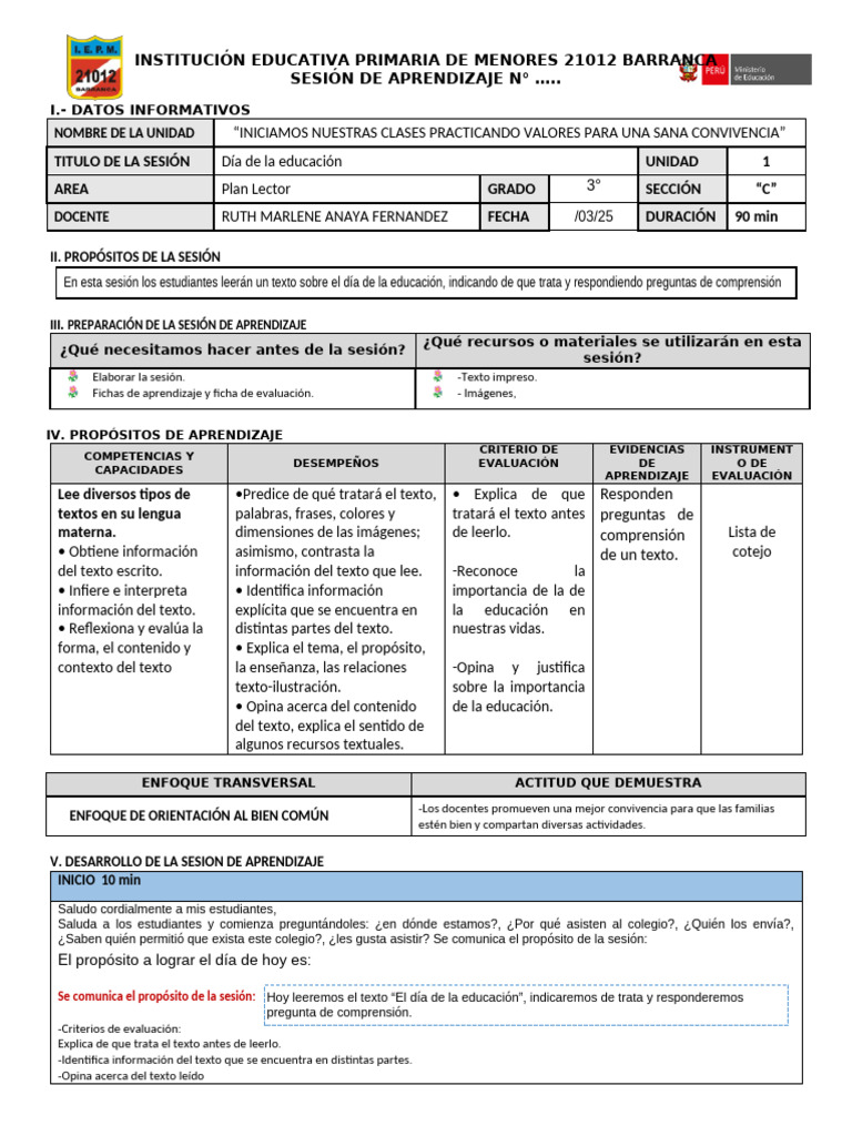 3 - Plan Lector Dia de La Educación | PDF | Desigualdad social ...
