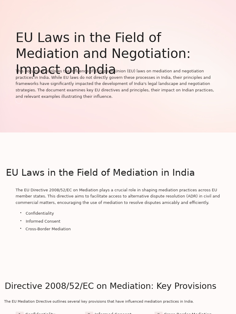 EU Laws | PDF | Mediation | Alternative Dispute Resolution