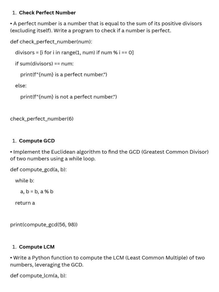 Python Programs for Math and Data Tasks | PDF | Method (Computer ...