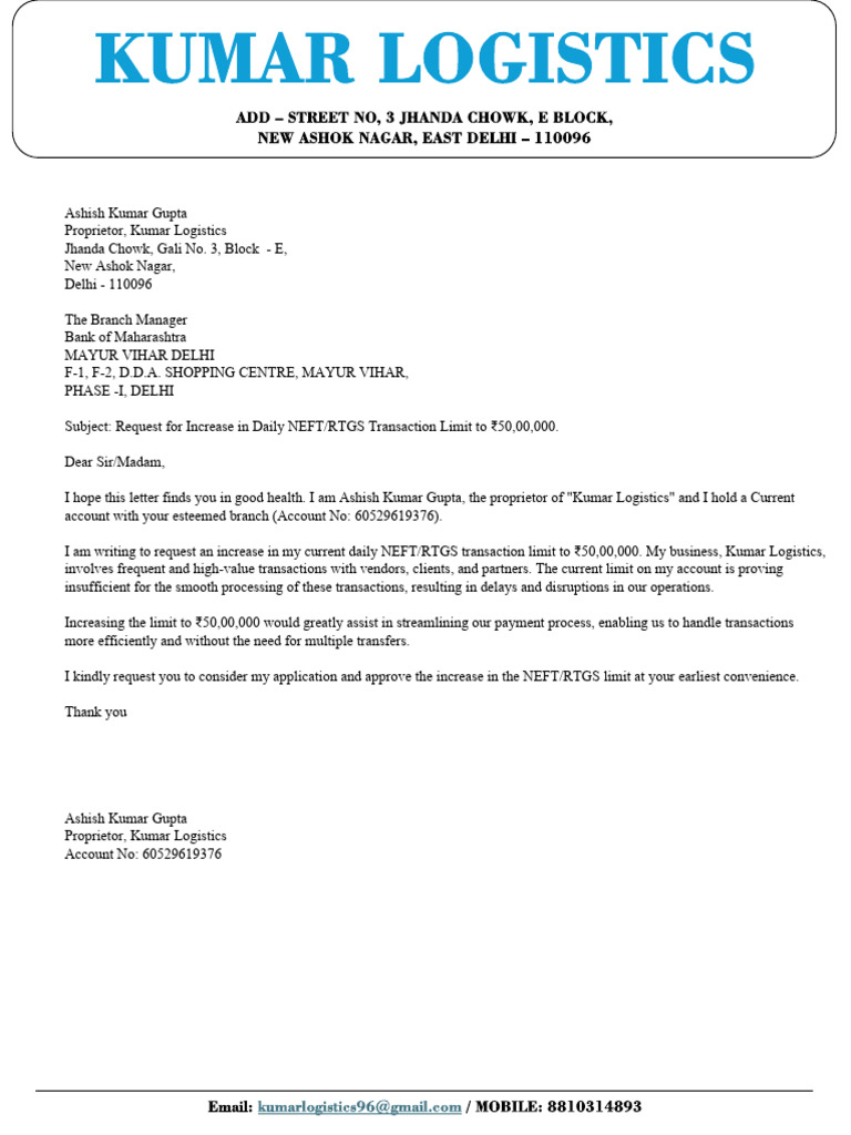KUMAR_LOGISTIC_LETTER_HEAD[1] | PDF