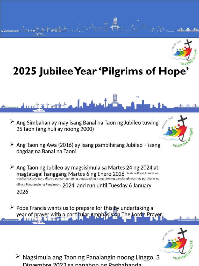 Jubilee Year Pilgrims of Hope 2025 | PDF