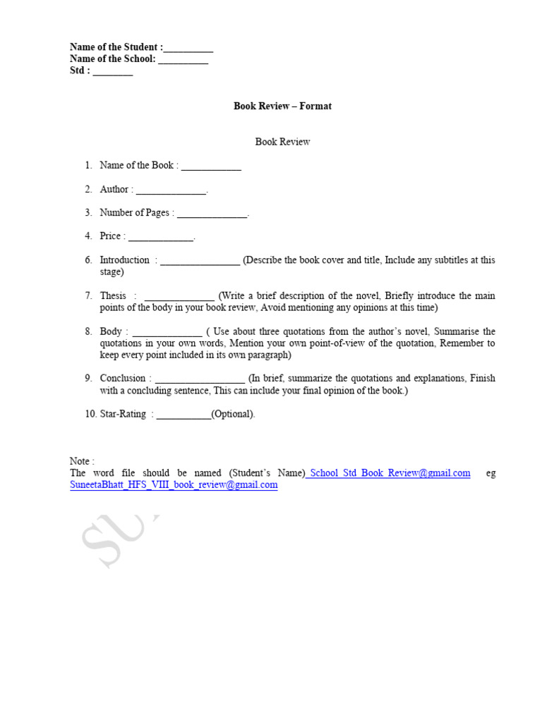 Book_Review_Format (1) | PDF