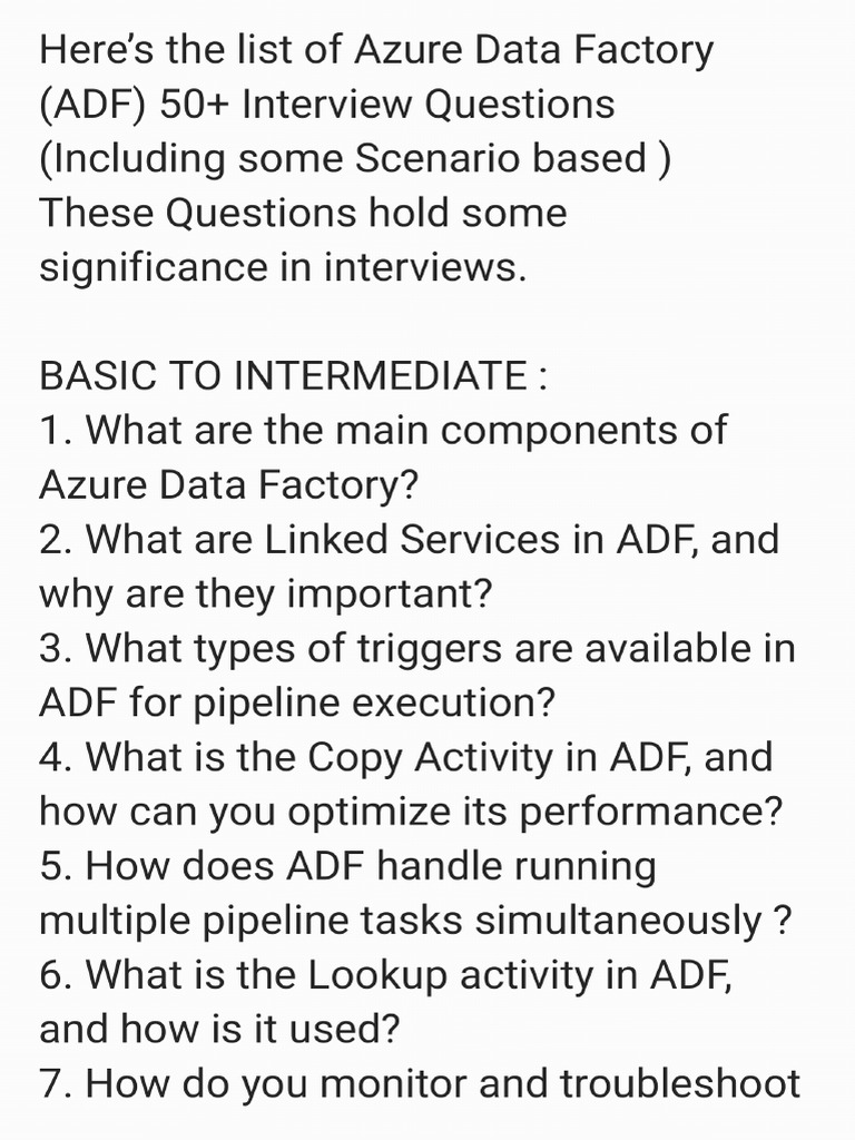 ADF Interview Questions 1730812324 | PDF