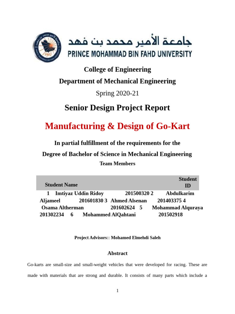Go-Kart Design and Manufacturing Report | PDF | Strength Of Materials ...