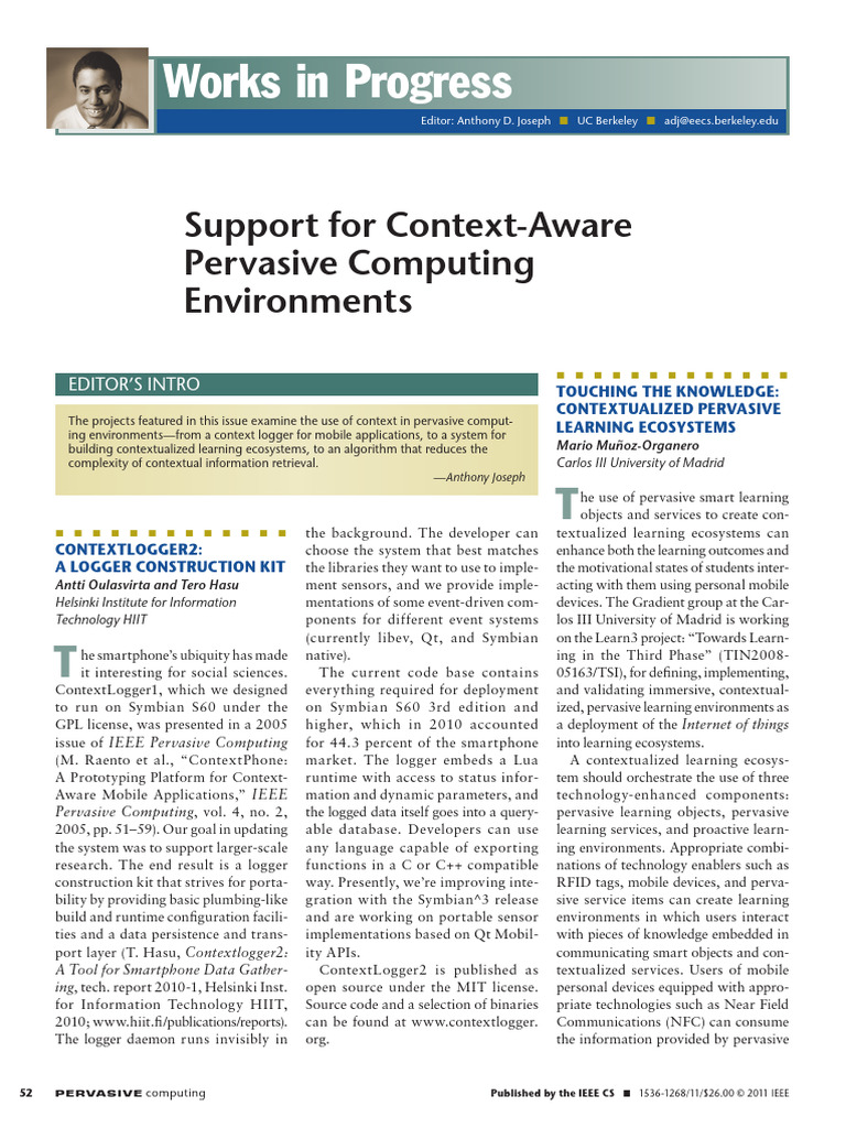 1support For Context-Aware | PDF | Computing | Computer Science