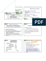 Lecture 1 - The Management Process and The Changing Paradigm of Management - January 2012