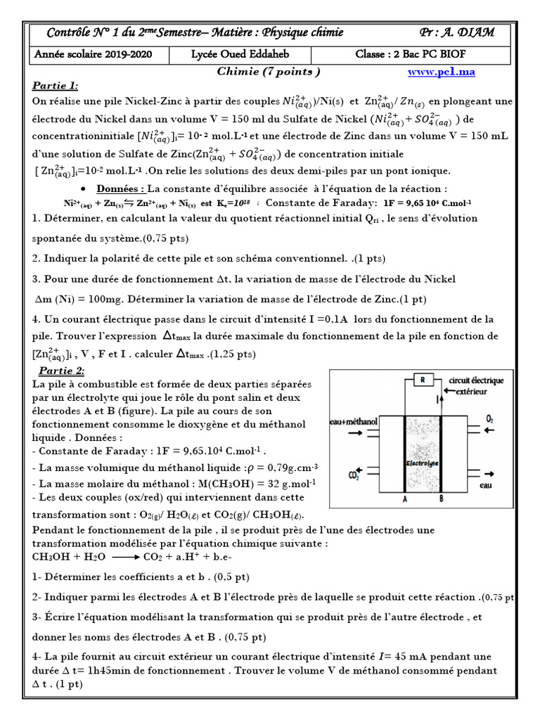 Pile Nickel-Zinc et Étude RLC 2 Bac PC | PDF | Modulation | Condensateur