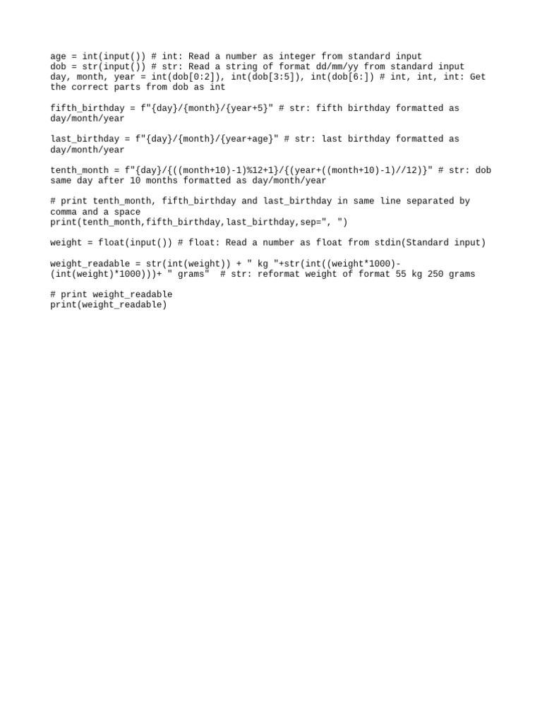 Python Input and Date Formatting | PDF