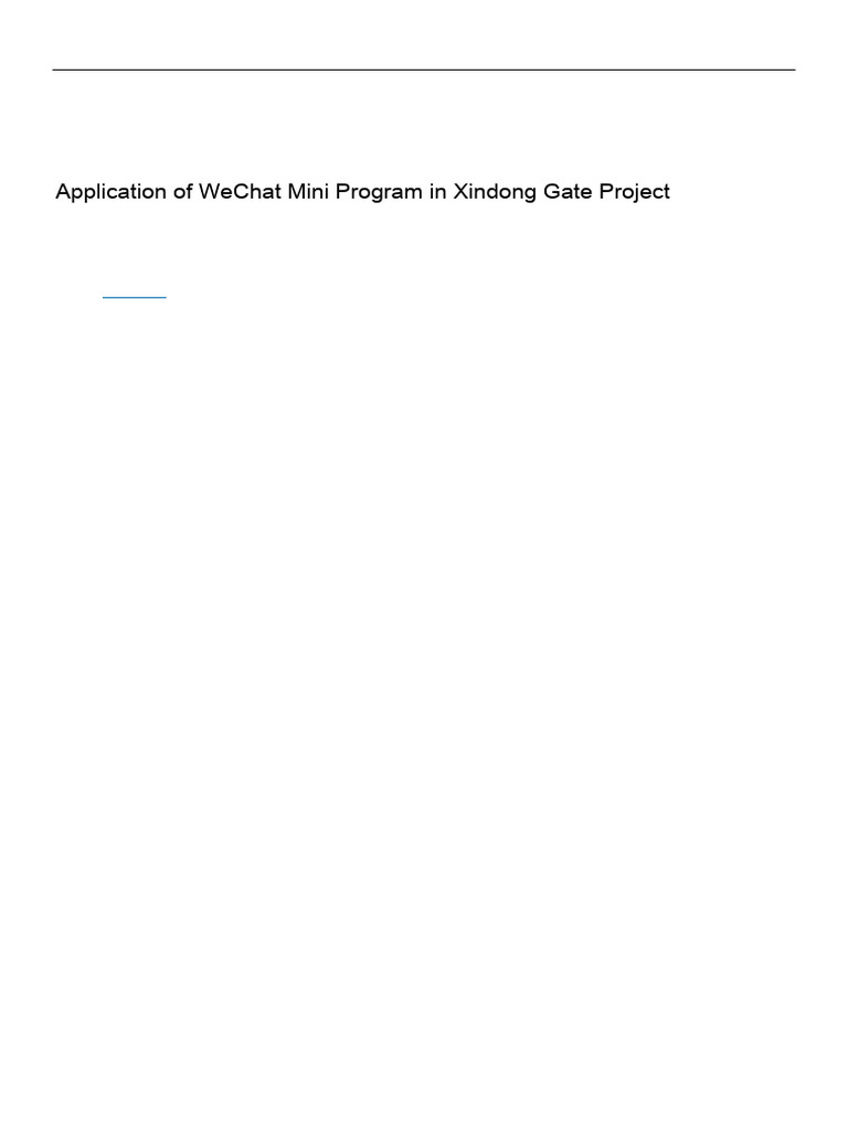 Application of WeChat Mini Program in Xindong Gate | PDF | We Chat ...