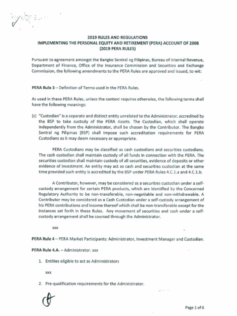 PERA 2019 Rules and Regulations Summary | PDF | Securities (Finance ...
