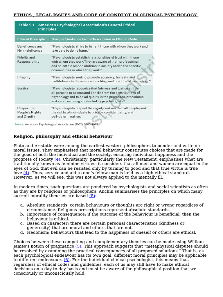 Ethical Decision-Making in Psychology | PDF | Psychotherapy | Clinical ...