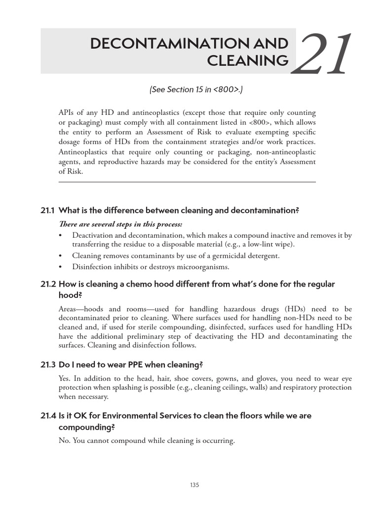 HD Decontamination and Cleaning Guide | PDF | Disinfectant | Bleach