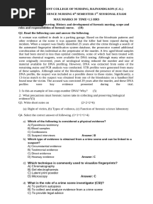 question paper forensic nursing