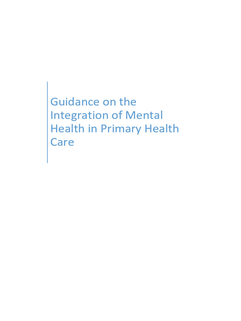 Integrating Mental Health in Primary Care | PDF | Mental Health ...