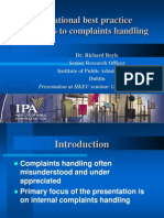 Cmps 20081211a International Best Practice Approaches To Complaints Handling