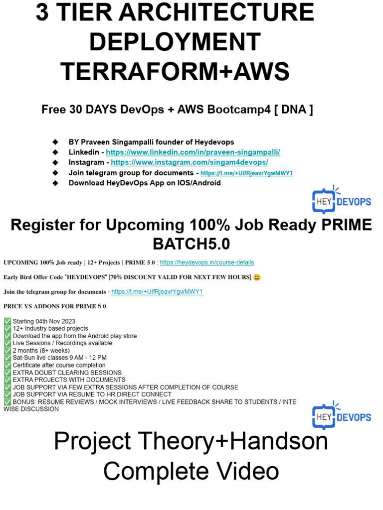 AWS 3-Tier Architecture with Terraform | PDF | Internet | Network ...