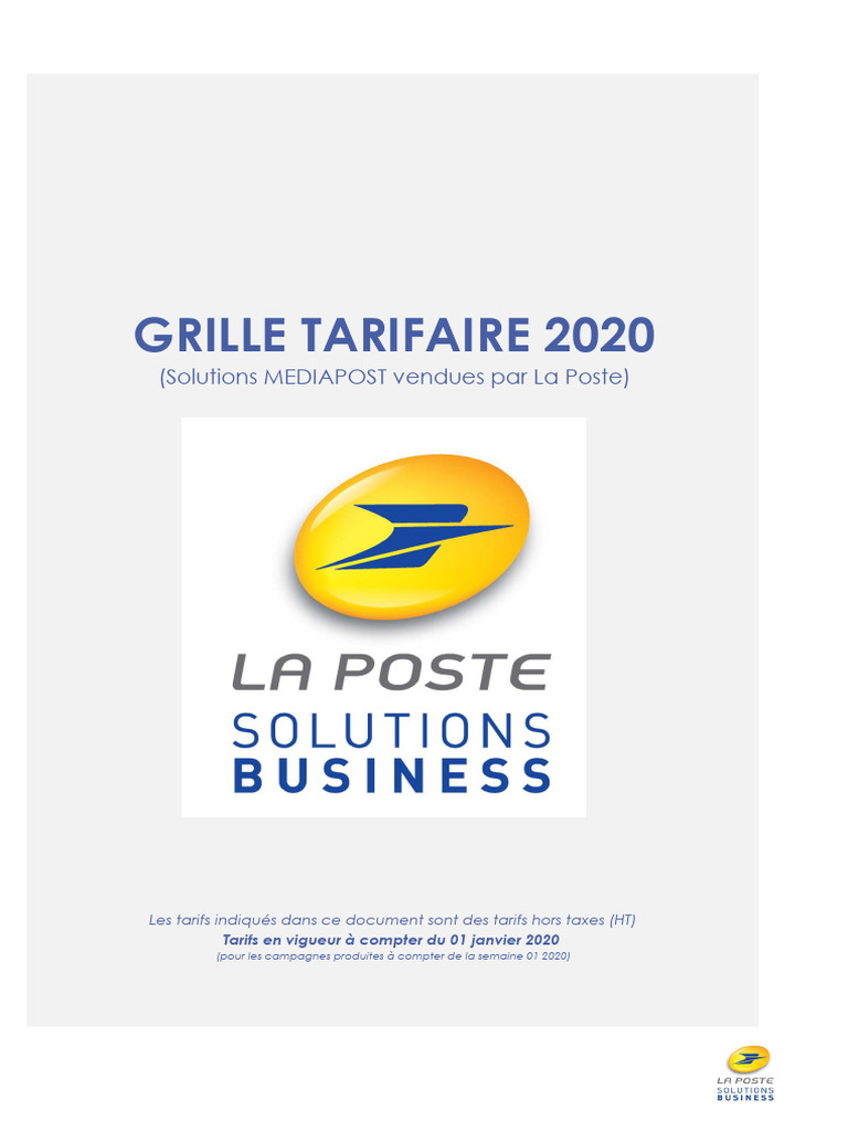 Grille Tarifaire MEDIAPOST 2020 | PDF | Business | Commercialisation