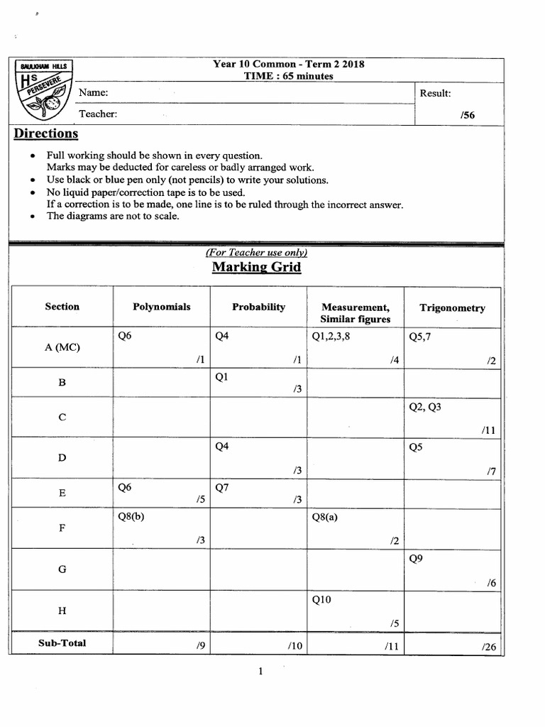 Year 10 HY 2018 | PDF
