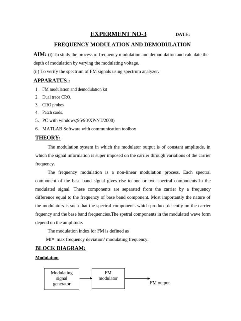 Practical 3 | PDF | Frequency Modulation | Modulation