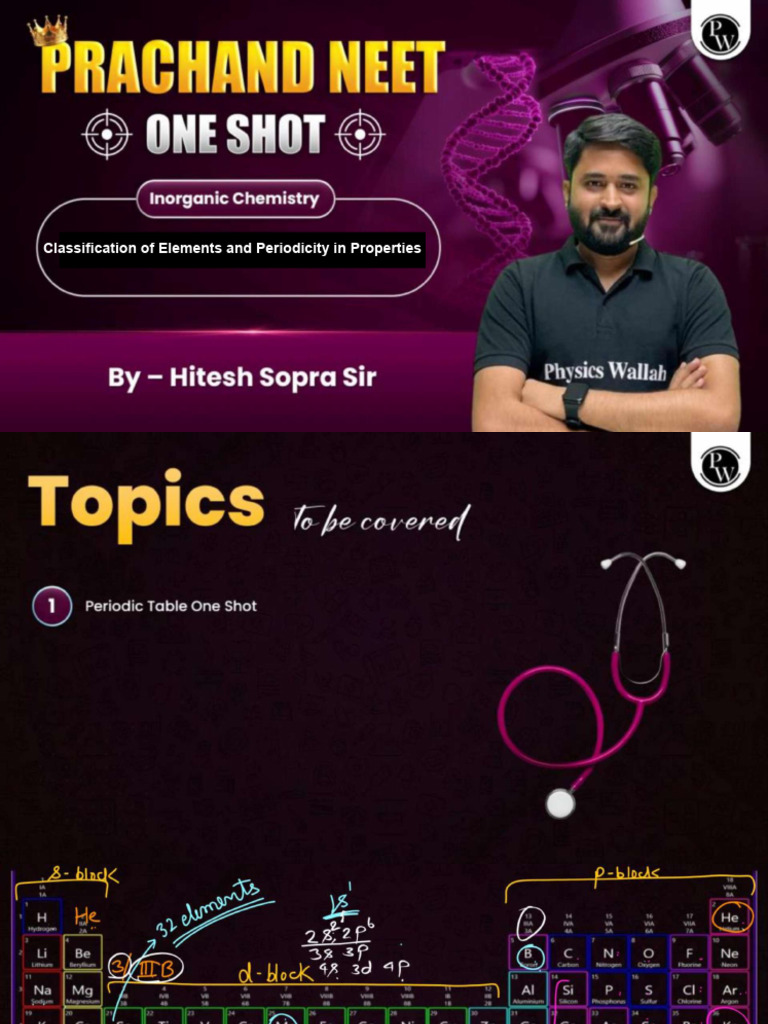 Classification of Elements and Periodicity in Properties One Shot | PDF