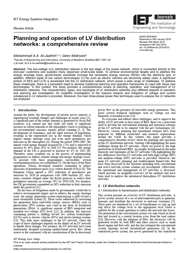 LV Distribution Network Planning Review | PDF | Electric Power ...