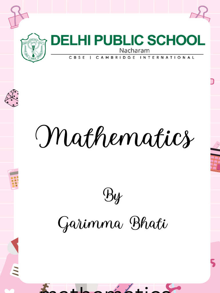 Pink Illustrative Math Page Border | PDF